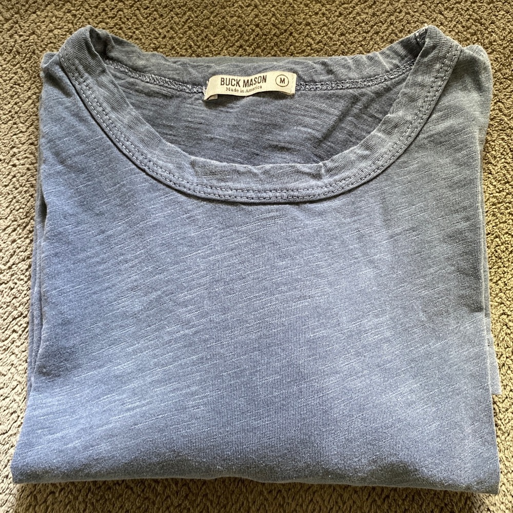 Buck Mason Slub Tee - Blue - M